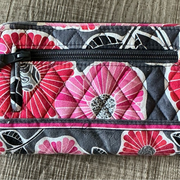 Vera Bradley Floral Quilted Wallet with Pink and Gray Design - Picture 3 of 10